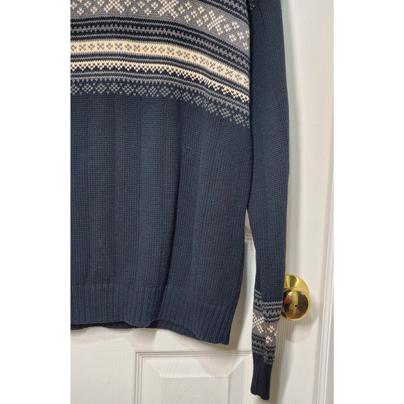 Dockers Men’s Nordic Pattern Cotton Jacquard Sweater Half-Zip Black Size L NWT - Picture 9 of 12
